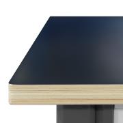 Worktop covered with oilproof rubber