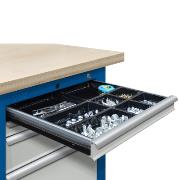 Plastic organizer for workbench drawers
made of plastic