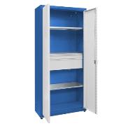 
Universal cabinet: 3 galvanised shelves, 1 small set of drawers