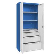 
Universal cabinet: 3 galvanised shelves, 1 large set of drawers