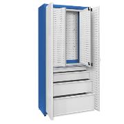 Universal cabinet: 1 galvanised shelf, 1 large set of drawers, internal door assembly
