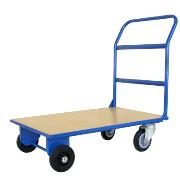 Platform truck with tubular push handle