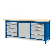 Workbench 2100 x 740: 2 cabinets S13, 1 cabinet S12 (10 drawers, 1 locker)