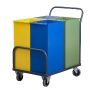 Trolley with containers for waste segregation