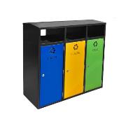 Metal waste container for outdoor use