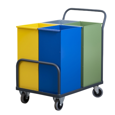 Trolley with containers for waste segregation - kliknij zdjęcie aby powiększyć Trolley with containers for waste segregation