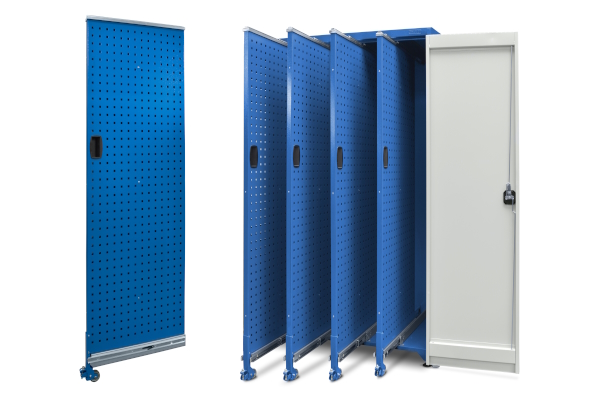Pull-out panels with perforated boards