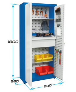 Universal cabinet with shelves - dimensions