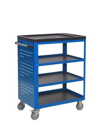 Platform trolley with 4 shelves