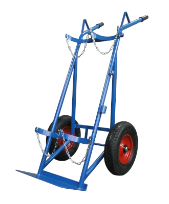Trolley for technical gases cylinders, inclined transport