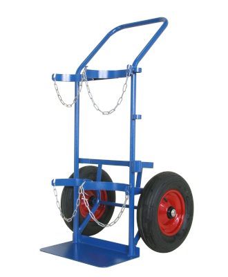 Trolley for technical gases cylinders, vertical transport