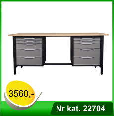 Biurko warsztatowe - lekki stół warsztatowy - Nr kat. 22704 - RAL 7016 - 7035