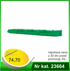 Półka naścienna z pojemnikami - 4 szt. pojemników 0,9 l - Nr kat. 23664