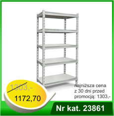 Regał metalowy wtykowy - 5 półkowy – Nr kat. 23861