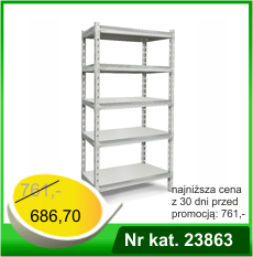 Regał metalowy wtykowy - 5 półkowy – Nr kat. 23863