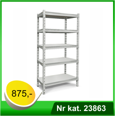 Regał metalowy wtykowy - 5 półkowy – Nr kat. 23863