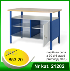 Lekki stół warsztatowy do samodzielnego montażu - Nr kat. 21202