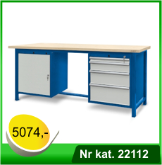 Stół warsztatowy HSS04 - Nr kat. 22112 - RAL 5005 - 7035, blat lakierowany