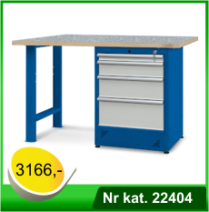Stół warsztatowy HSS07 - Nr kat. 22404 - RAL 5005, blat pokryty wykładziną PCV