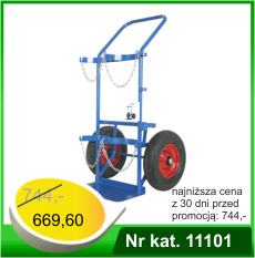 Wózek do 2 butli z gazami technicznymi w układzie pionowym - Nr kat. 11002