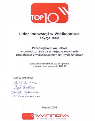 Lider Innowacji w Wielkopolsce 2008